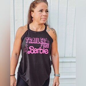 Black Pink Screened Rocker Tank